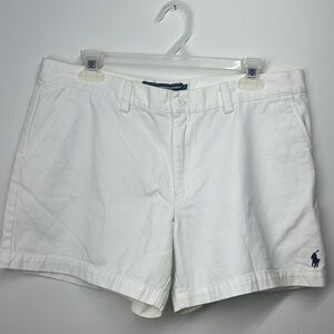Ralph Lauren Sport White Shorts with Navy Label Sz 12 100%Cotton